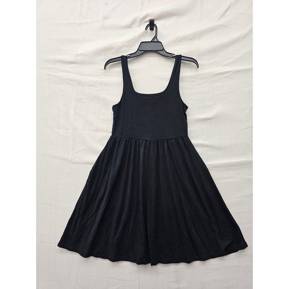 A New Day Womens Sleeveless Skater Mini Dress Black Rayon Blend Casual Size S